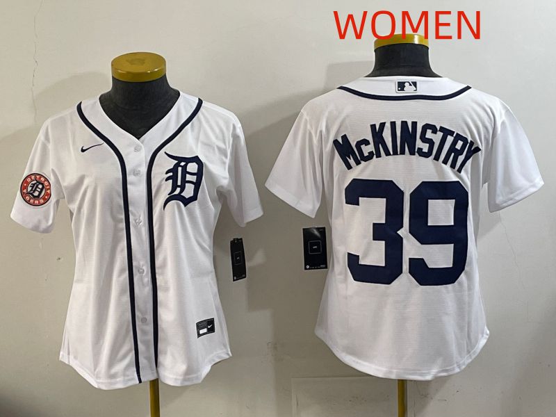 Women Detroit Tigers #39 Mckinstry White Game Nike MLB Jersey style 003